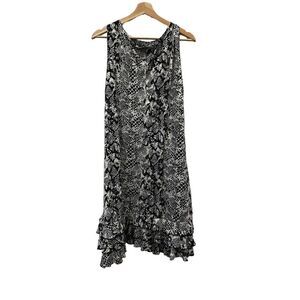R&K black and white snake print sleeveless dress size XL